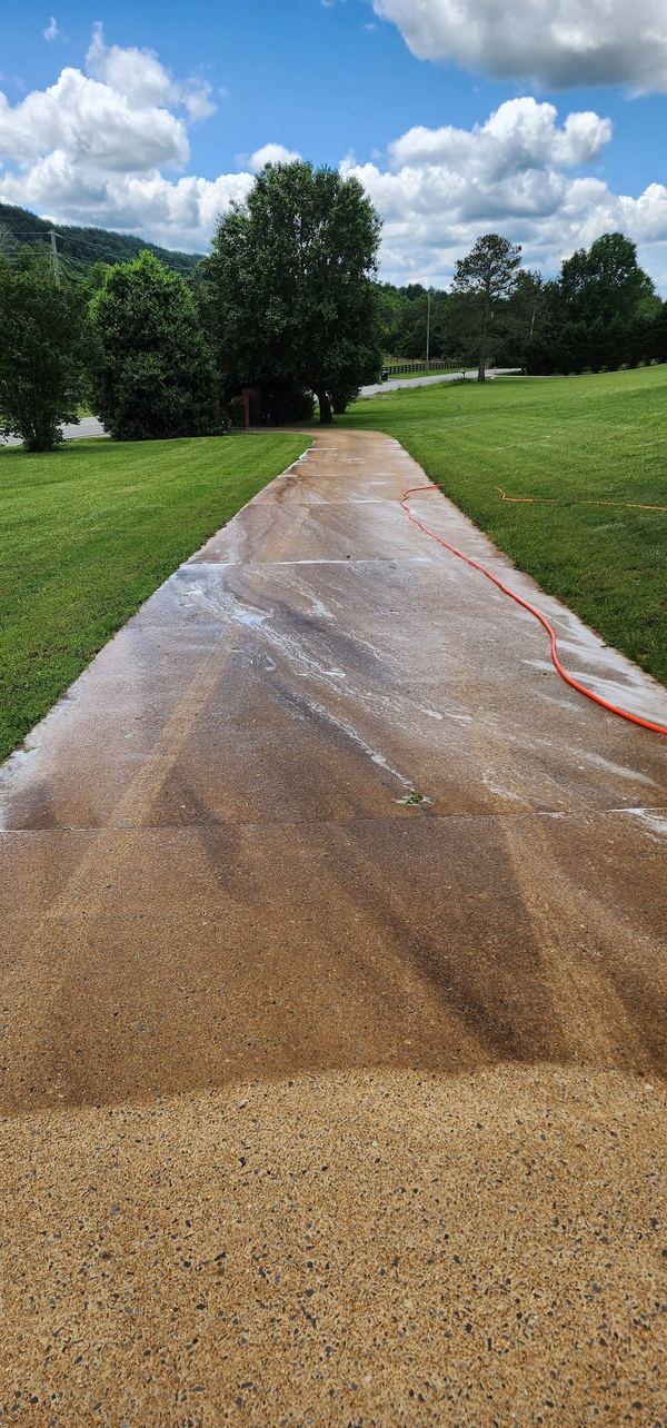 Estate driveway foam treatment