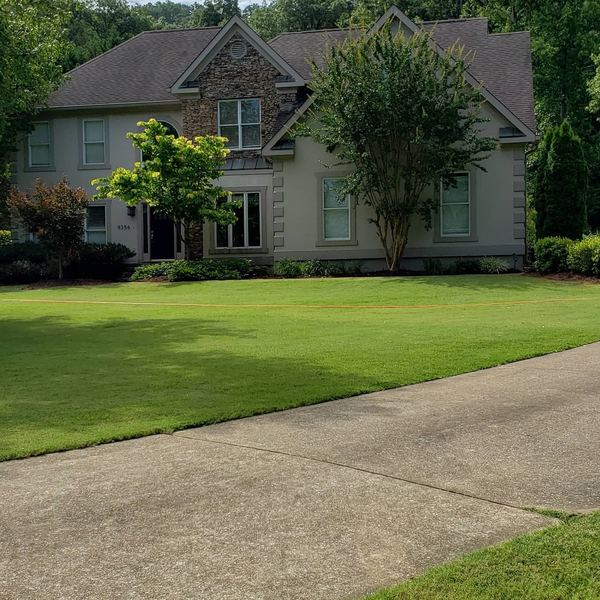 Stucco estate front elevation