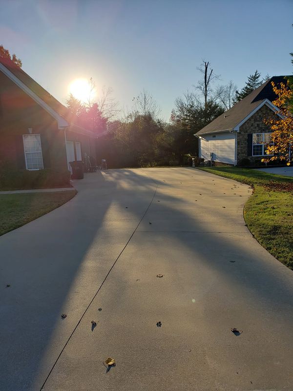 Long subdivision driveway