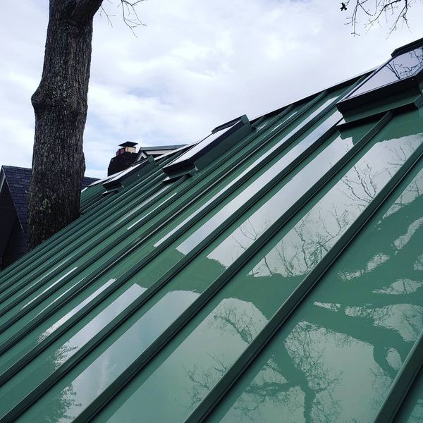 Standing-seam metal roof clean