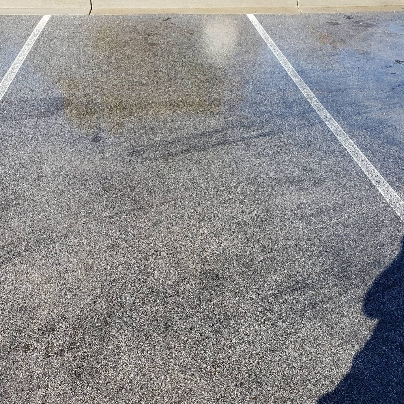Commercial parking lot after restoration
