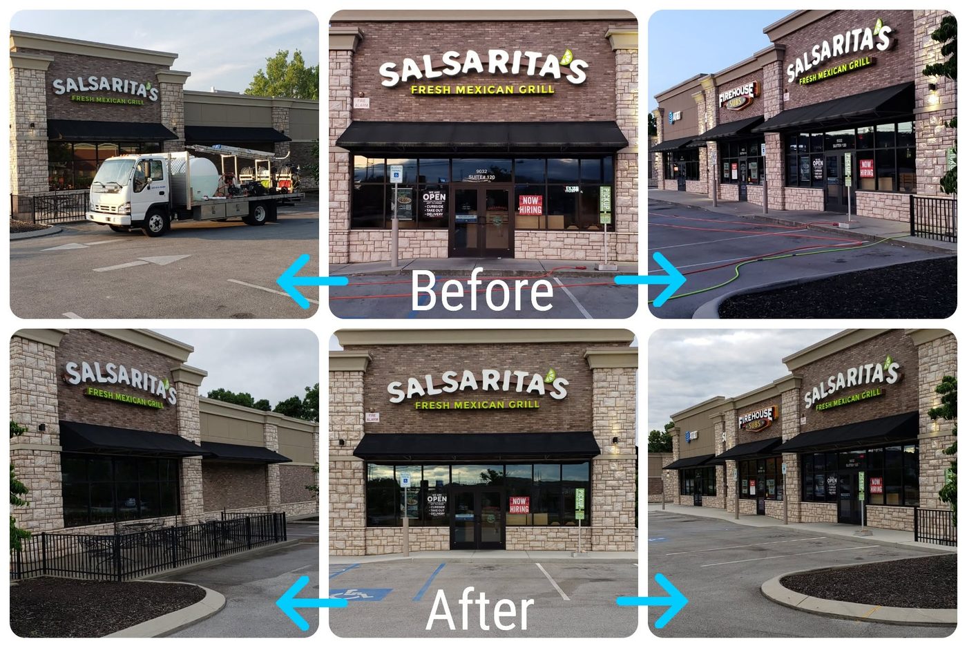 Commercial storefront pressure washing